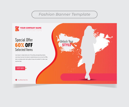 Banner design web template Set, Horizontal header web banner, and a place for photos