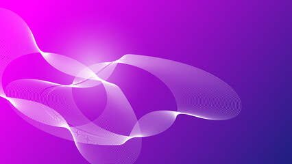 abstract line wave with lighting effect on blue and purple gradient color background for technology and futuristic element design