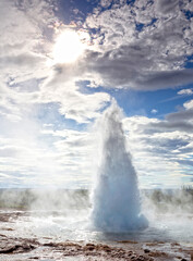 Eruption of Strokkur Geyser, Iceland