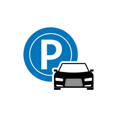 Car parking simple icon isolated on white background