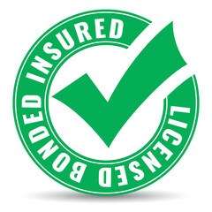Licensed bonded insured vector icon - obrazy, fototapety, plakaty