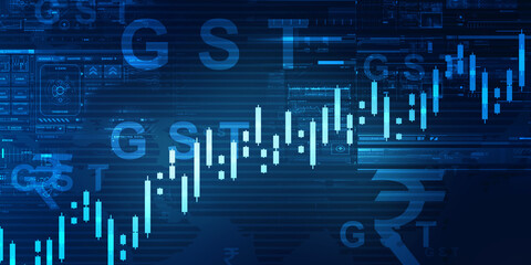 2d rendering Stock market online business concept. business Graph 