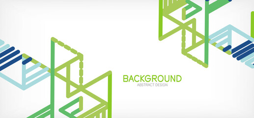 Abstract background. Color lines on white background. Linear abstract composition. Techno or business concept for wallpaper, banner, background, landing page