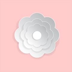 Flower paper art on pink background.