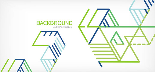 Abstract background. Color lines on white background. Linear abstract composition. Techno or business concept for wallpaper, banner, background, landing page