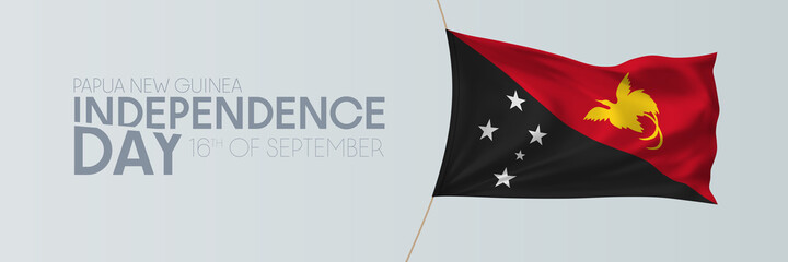 Papua New Guinea independence day vector banner, greeting card