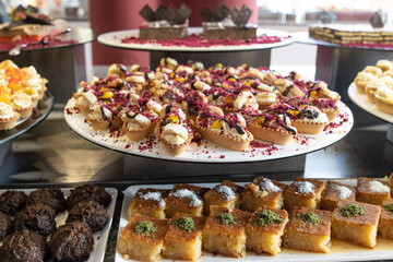 small cakes with fruits on delivery
