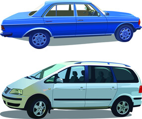 Vector set of car models. Wallpaper
two cars. Realism, photorealism.