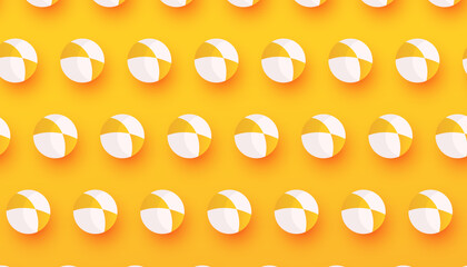 Creative summer banner in trendy bright colors with colorful beach balls pattern. Promotion banner for website, flyer and poster. Vector illustration