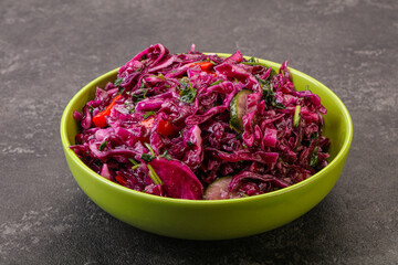 Pickled red cabbage with herbs