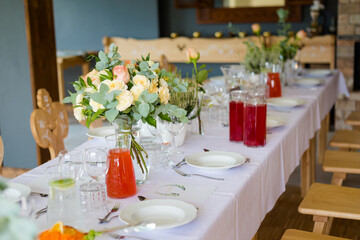Beautiful wedding reception table decoration