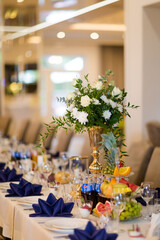 Beautiful wedding reception table decoration