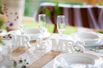 Beautiful wedding reception table decoration