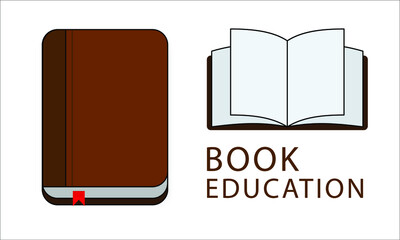 Book logo vector illustration isolated on white background. 