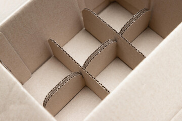 cardboard partition for glass and beverage bottle packaging.