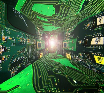 Circuit box, conceptual composite image