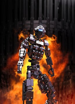 Futuristic robot, illustration