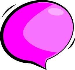 The speech bubble is pink in color. A round cloud, stickers for inserting text. A design element. Bright colored bubble for conversations on a white background, empty frames.