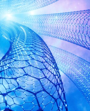 Artwork depicting graphene tubes