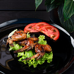 Chicken fry Tikka Masala chicken wings in sauce