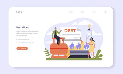 Fototapeta premium Utilities sector of the economy web banner or landing page. Household energy