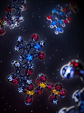Thymidine triphosphate nucleotide molecule, illustration