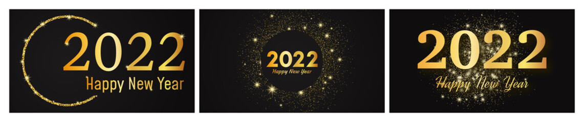 2022 Happy New Year gold background
