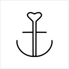 Sketch anchor icon isolated on white. Vector stock illustration. EPS 10