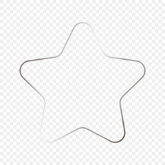 Silver glowing rounded star shape frame