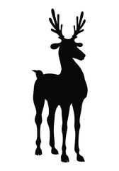 Vector illustrations of Christmas deer silhouette