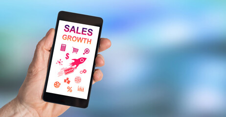Sales growth concept on a smartphone