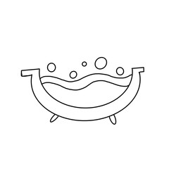 Drawing of the bathtub doodle illustration 