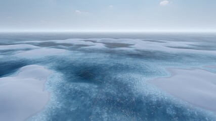 Obraz premium Scenic landscape ocean and glacier 3d render