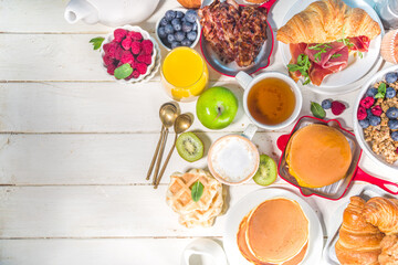 Various breakfast food set