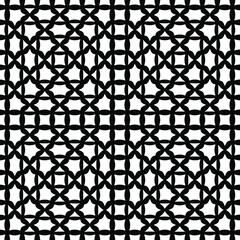Seamless vector pattern in geometric ornamental style for wallpapers and backgrounds. Black ornament.