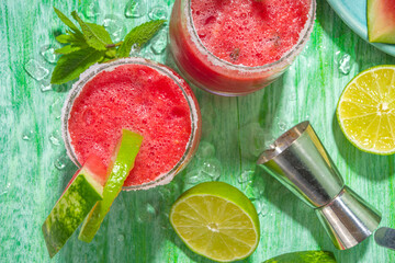 Cold watermelon margaritas
