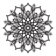 Circular pattern in the form of mandala with flower for henna mandala tattoo decoration