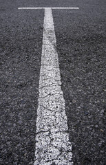 White lines in a car park