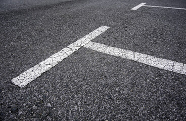 White lines in a car park
