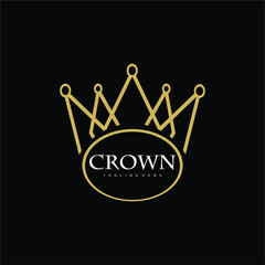 Template Vector Logo crown. golden crown logo