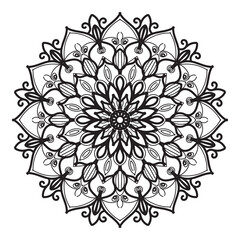 Circular pattern in the form of mandala with flower for henna mandala tattoo decoration