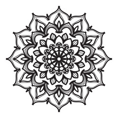 Circular pattern in the form of mandala with flower for henna mandala tattoo decoration
