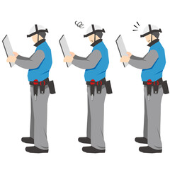 ヘルメットを被った作業員セット