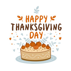 Vector hand drawn lettering happy fall with leafs for print, decor, textile. Welcome autumn banner.