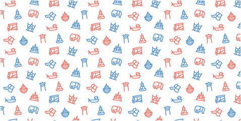 Thailand icon pattern background for website or wrapping paper(National flag color version)