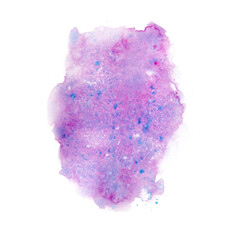 Fototapeta premium Abstract violet watercolor background, bright colorful blot, texture effect with blue and pink spots.