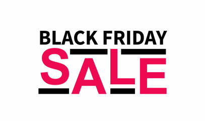 Stylish sign Black friday Sale. Isolated on white background. In red and black tones