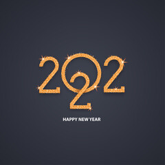 Happy new year golden 2022 number on the background Vector