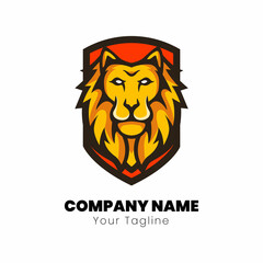 Lion head mascot logo design