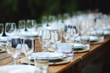 Rustic style Wedding or birthday table settings.